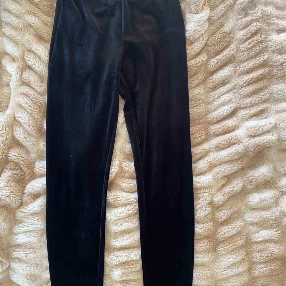 Naked Wardrobe Black Velvet Leggings Size S High Waist Stretch Slim